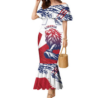 Personalised Liberia Lion Family Matching Mermaid Dress and Hawaiian Shirt Grunge Style - Wonder Print Shop