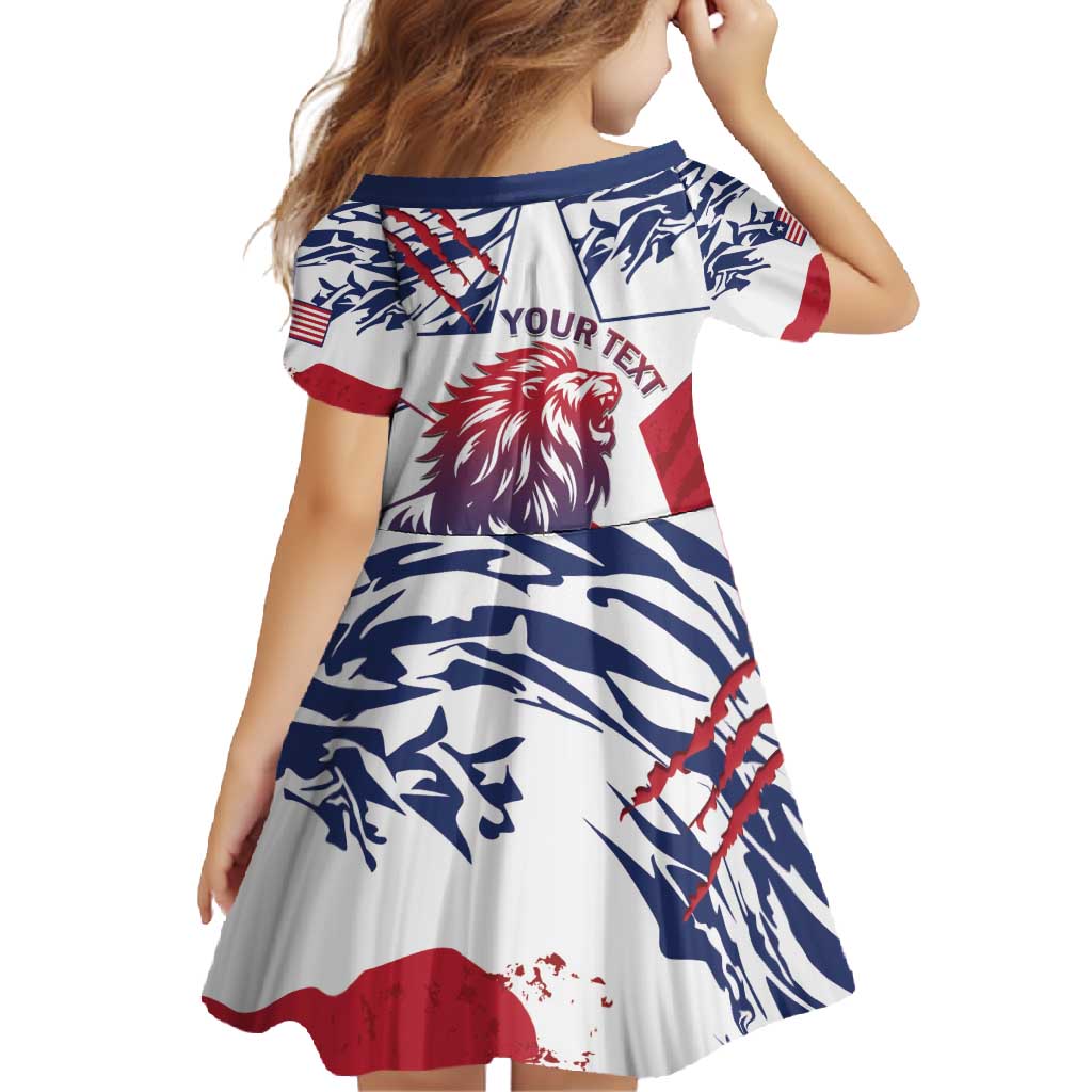 Personalised Liberia Lion Family Matching Short Sleeve Bodycon Dress and Hawaiian Shirt Grunge Style - Wonder Print Shop