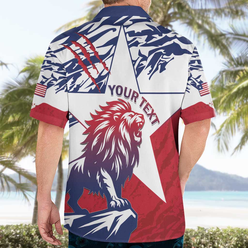 Personalised Liberia Lion Hawaiian Shirt Grunge Style - Wonder Print Shop