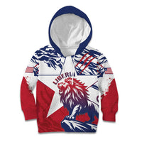 Personalised Liberia Lion Kid Hoodie Grunge Style - Wonder Print Shop