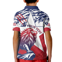 Personalised Liberia Lion Kid Polo Shirt Grunge Style - Wonder Print Shop