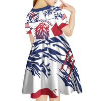 Personalised Liberia Lion Kid Short Sleeve Dress Grunge Style - Wonder Print Shop