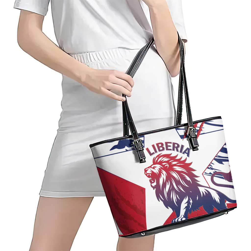 Liberia Lion Leather Tote Bag Grunge Style - Wonder Print Shop