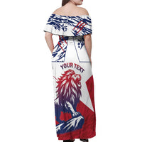Personalised Liberia Lion Off Shoulder Maxi Dress Grunge Style - Wonder Print Shop