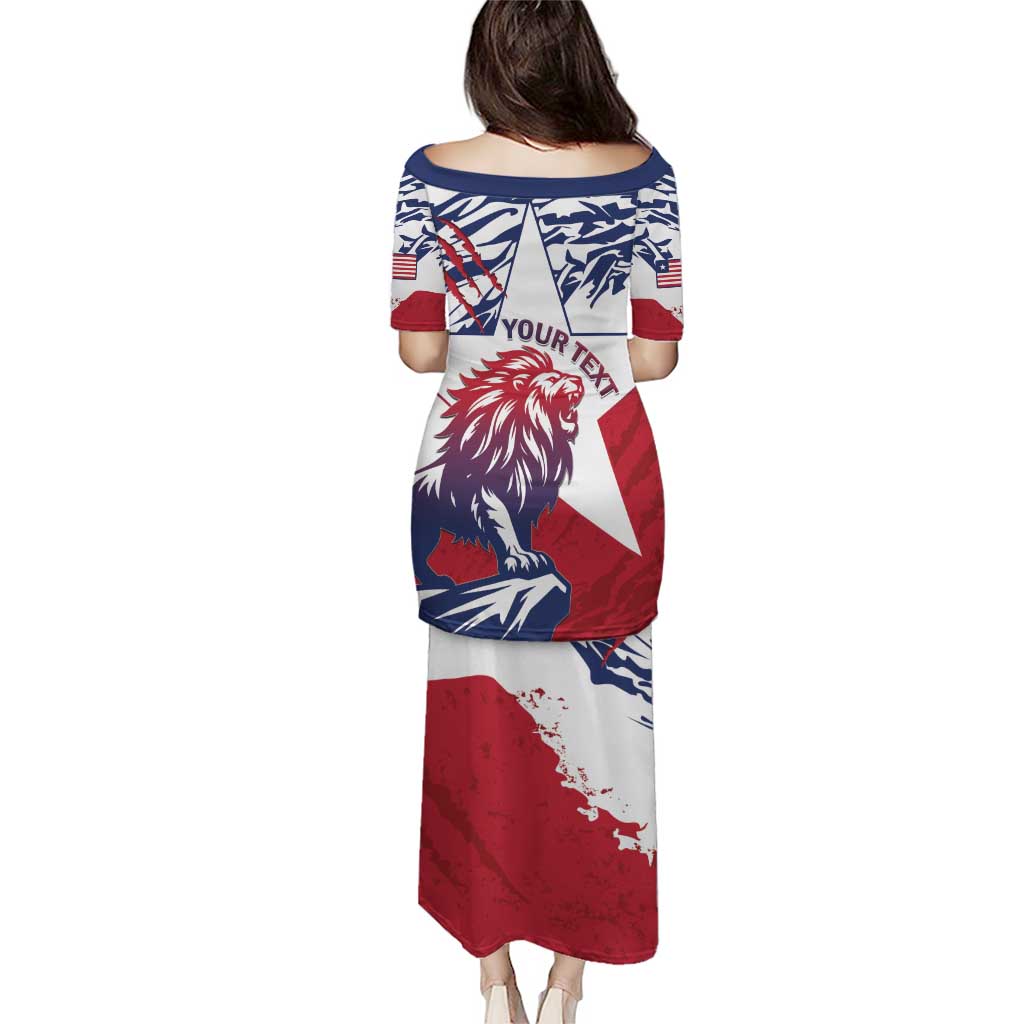 Personalised Liberia Lion Puletasi Grunge Style - Wonder Print Shop