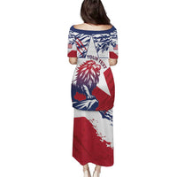 Personalised Liberia Lion Puletasi Grunge Style - Wonder Print Shop