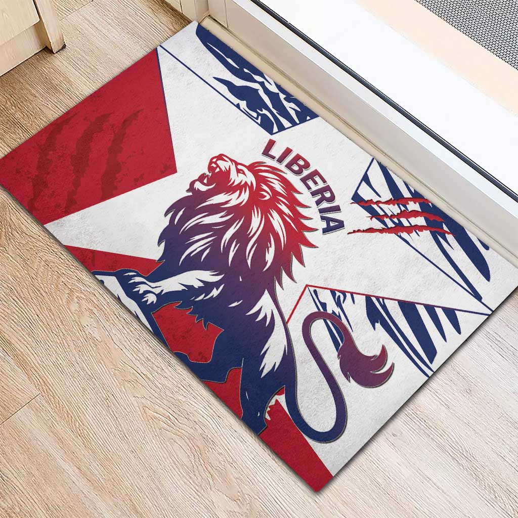 Liberia Lion Rubber Doormat Grunge Style - Wonder Print Shop