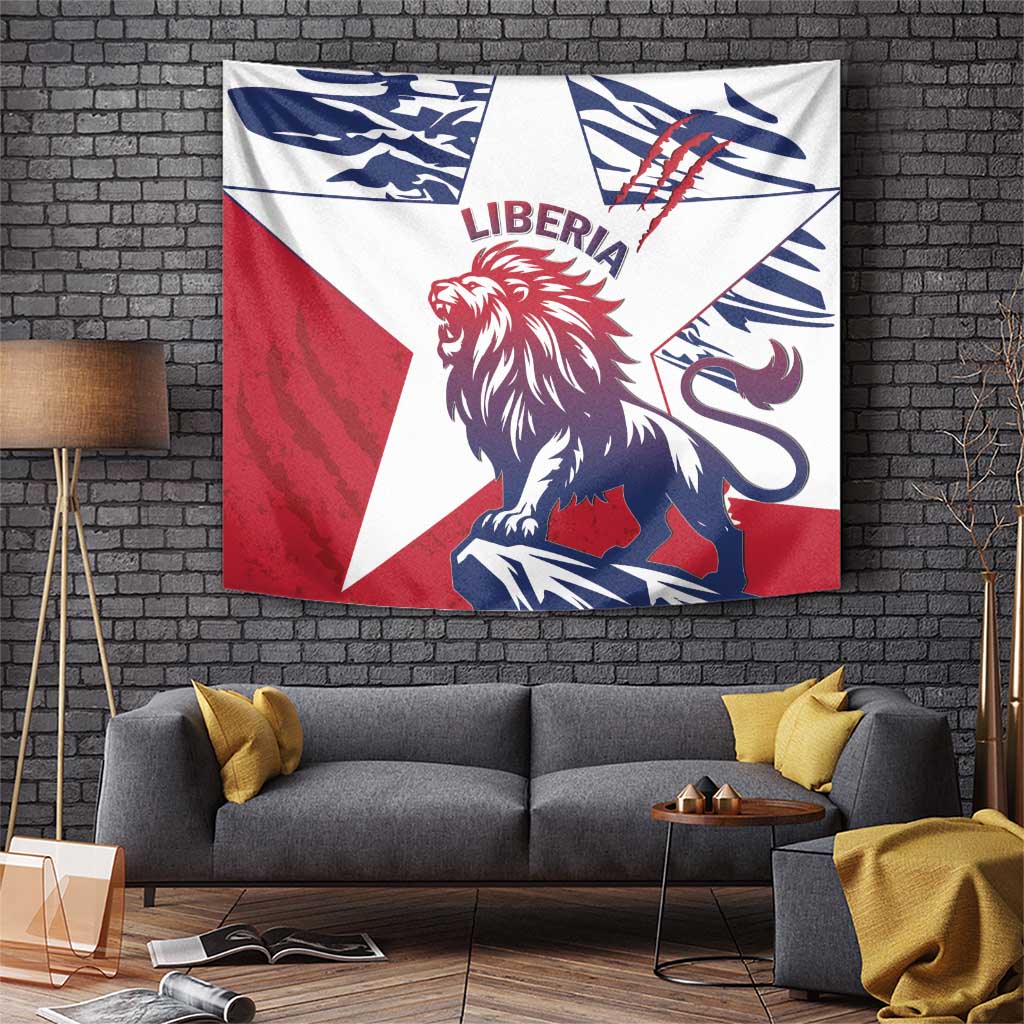 Liberia Lion Tapestry Grunge Style - Wonder Print Shop