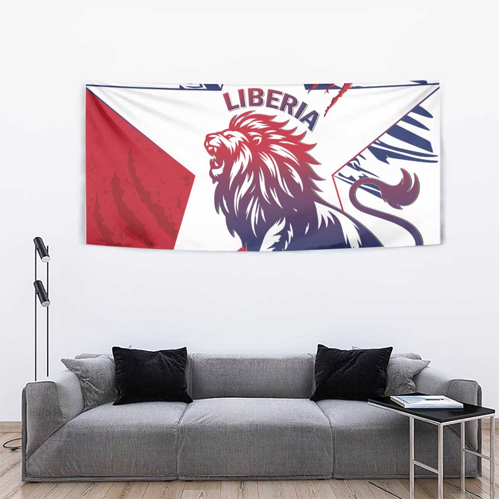 Liberia Lion Tapestry Grunge Style - Wonder Print Shop