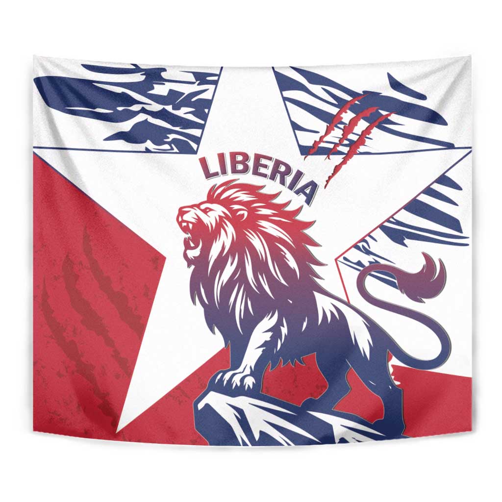 Liberia Lion Tapestry Grunge Style - Wonder Print Shop