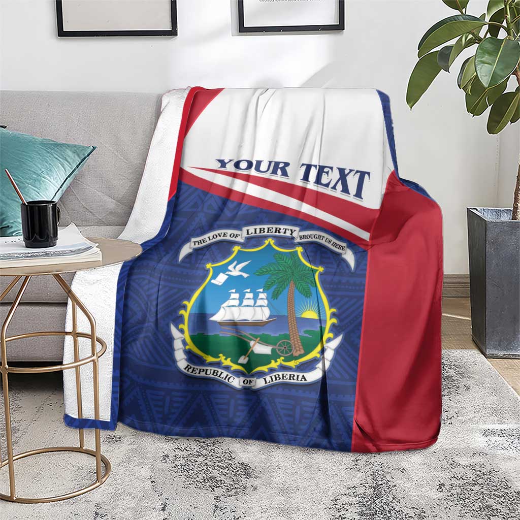 Personalised Liberia Blanket Coat Of Arms - African Pattern