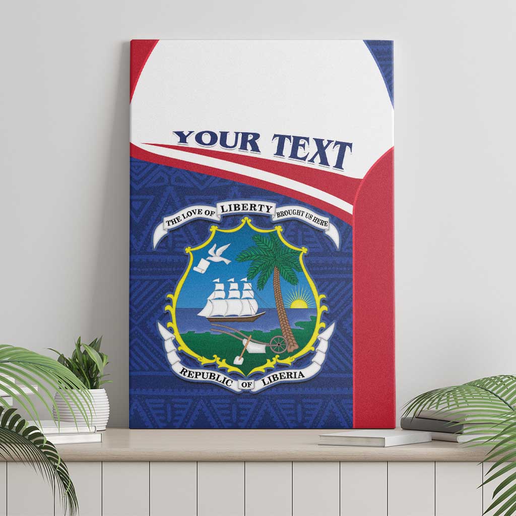 Personalised Liberia Canvas Wall Art Coat Of Arms - African Pattern - Wonder Print Shop