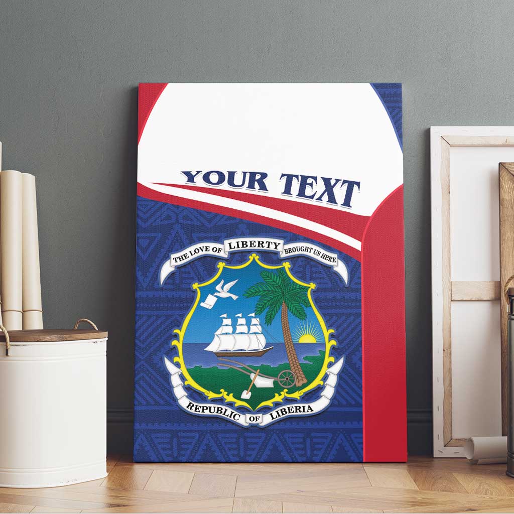 Personalised Liberia Canvas Wall Art Coat Of Arms - African Pattern - Wonder Print Shop