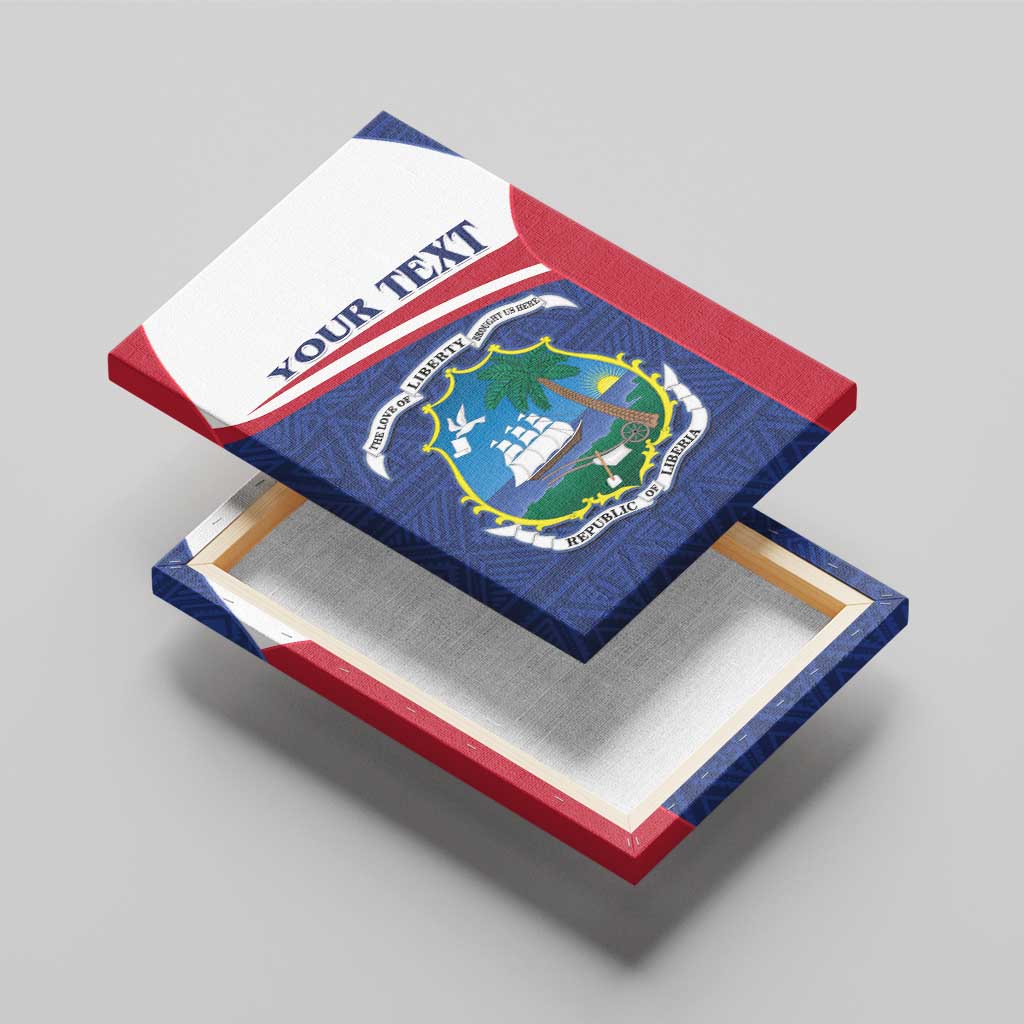 Personalised Liberia Canvas Wall Art Coat Of Arms - African Pattern - Wonder Print Shop