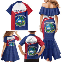Personalised Liberia Family Matching Mermaid Dress and Hawaiian Shirt Coat Of Arms - African Pattern - Wonder Print Shop