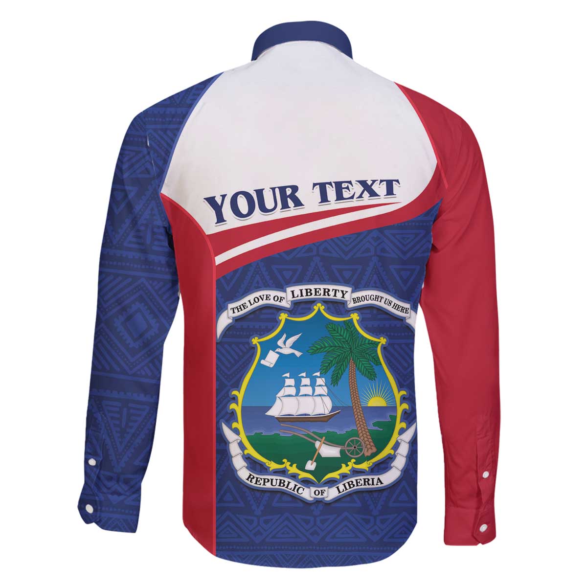 Personalised Liberia Family Matching Off The Shoulder Long Sleeve Dress and Hawaiian Shirt Coat Of Arms - African Pattern - Wonder Print Shop