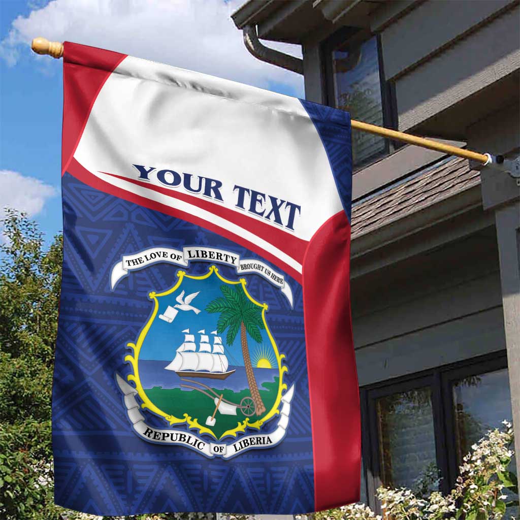 Personalised Liberia Garden Flag Coat Of Arms - African Pattern - Wonder Print Shop