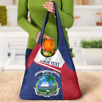 Personalised Liberia Grocery Bag Coat Of Arms - African Pattern