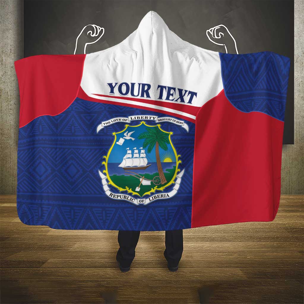 Personalised Liberia Hooded Blanket Coat Of Arms - African Pattern