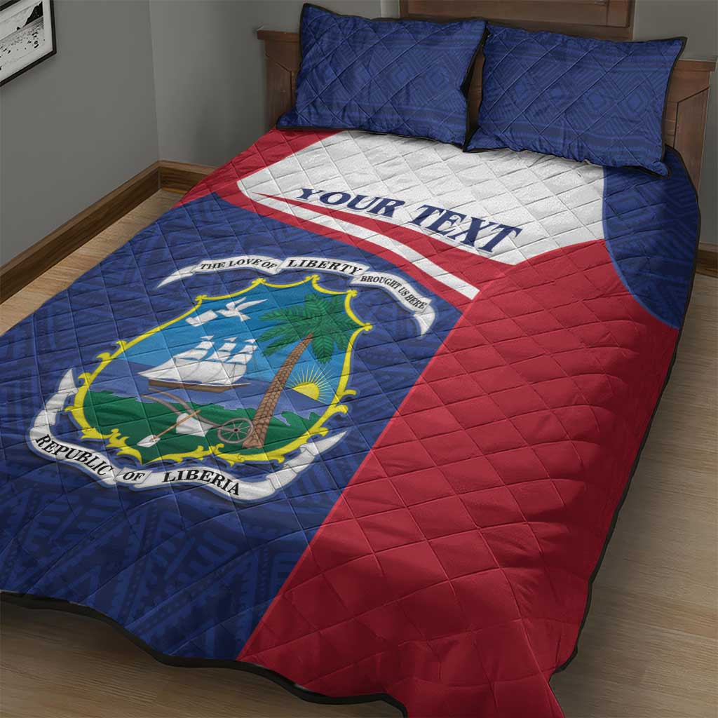 Personalised Liberia Quilt Bed Set Coat Of Arms - African Pattern - Wonder Print Shop