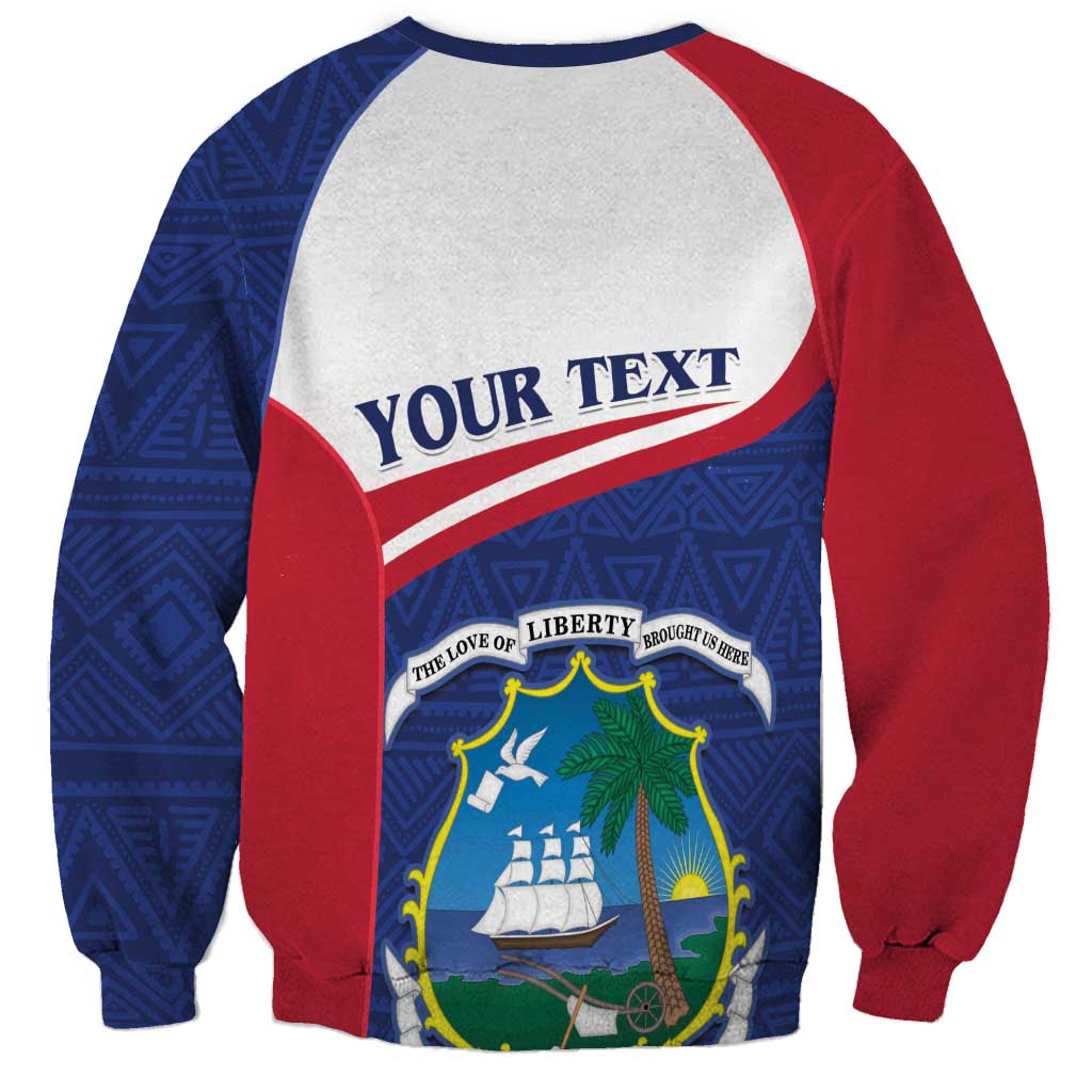 Personalised Liberia Sweatshirt Coat Of Arms - African Pattern - Wonder Print Shop