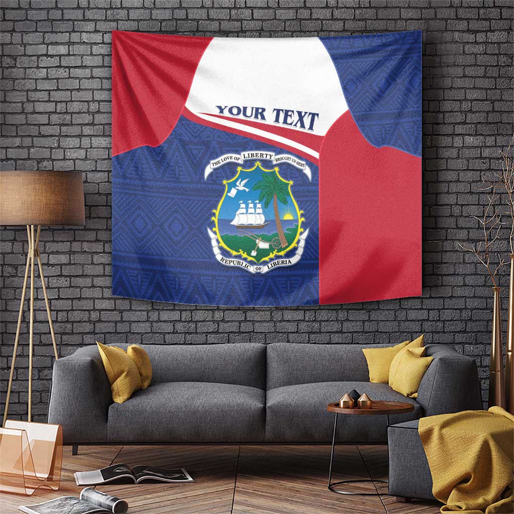 Personalised Liberia Tapestry Coat Of Arms - African Pattern - Wonder Print Shop