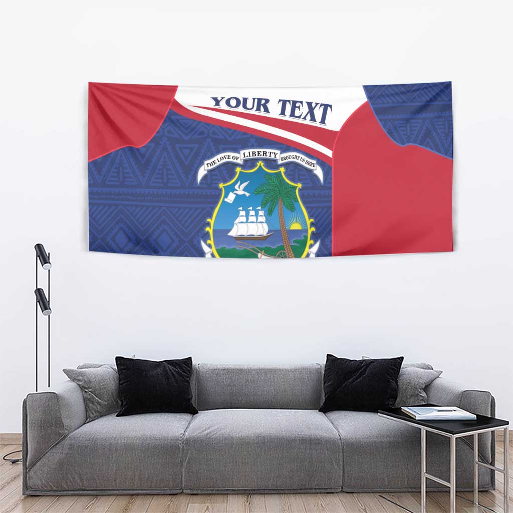 Personalised Liberia Tapestry Coat Of Arms - African Pattern - Wonder Print Shop