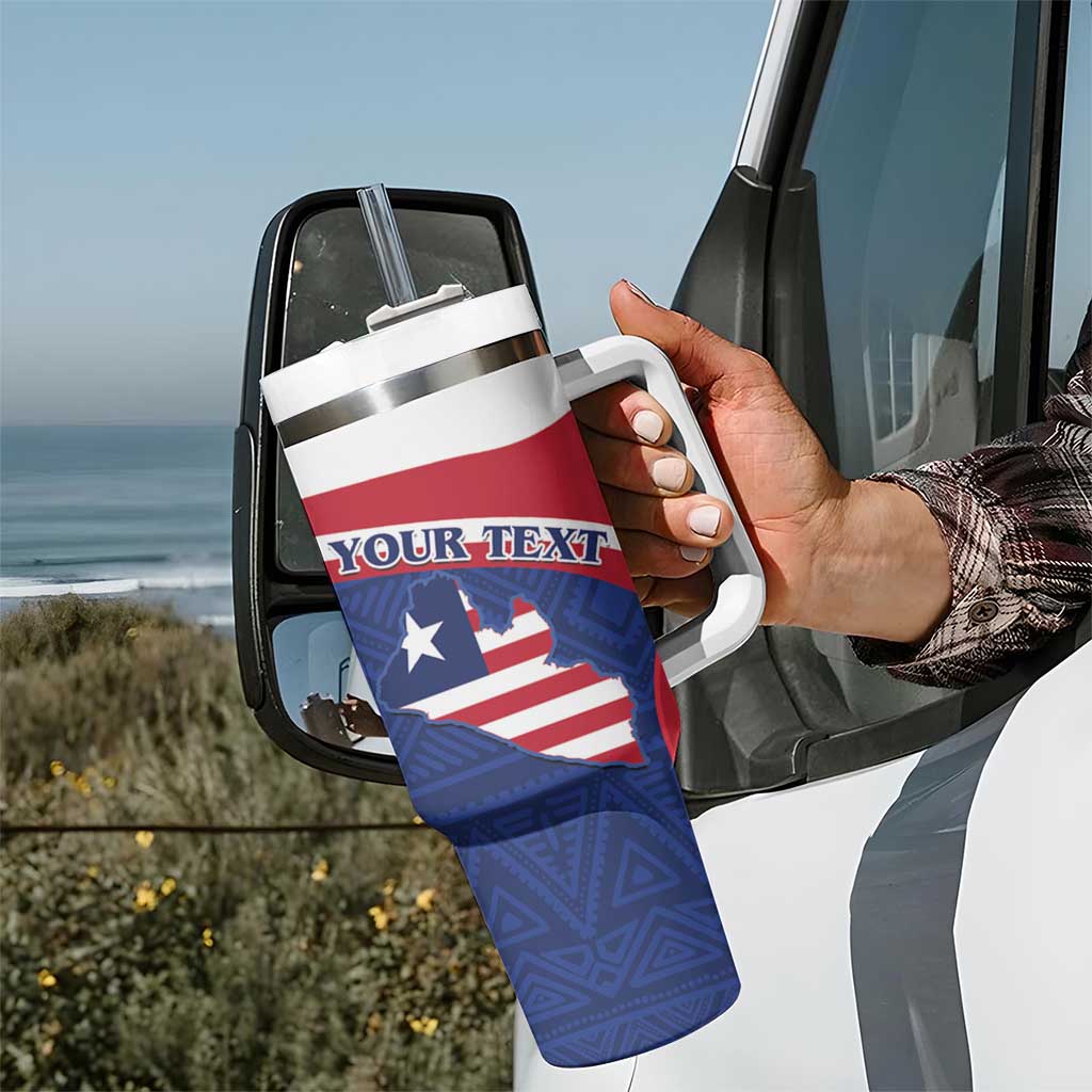 Personalised Liberia Tumbler With Handle Coat Of Arms - African Pattern - Wonder Print Shop