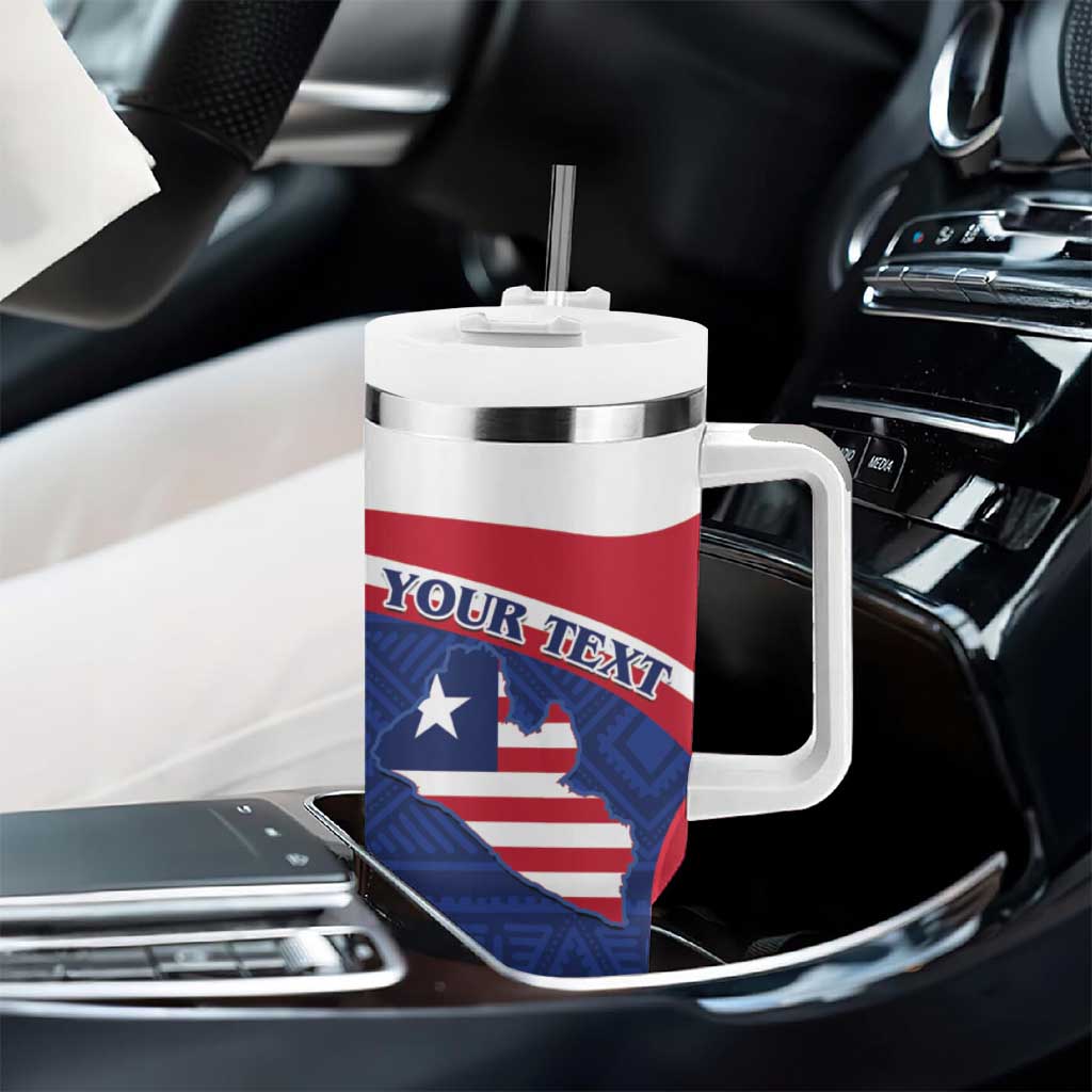 Personalised Liberia Tumbler With Handle Coat Of Arms - African Pattern - Wonder Print Shop