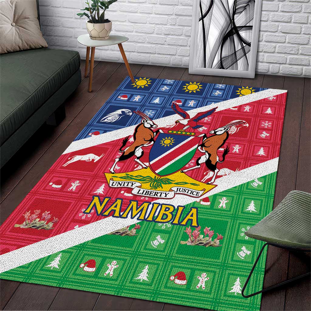 Namibia Christmas Area Rug Coat Of Arms Frohe Weihnachten - Wonder Print Shop