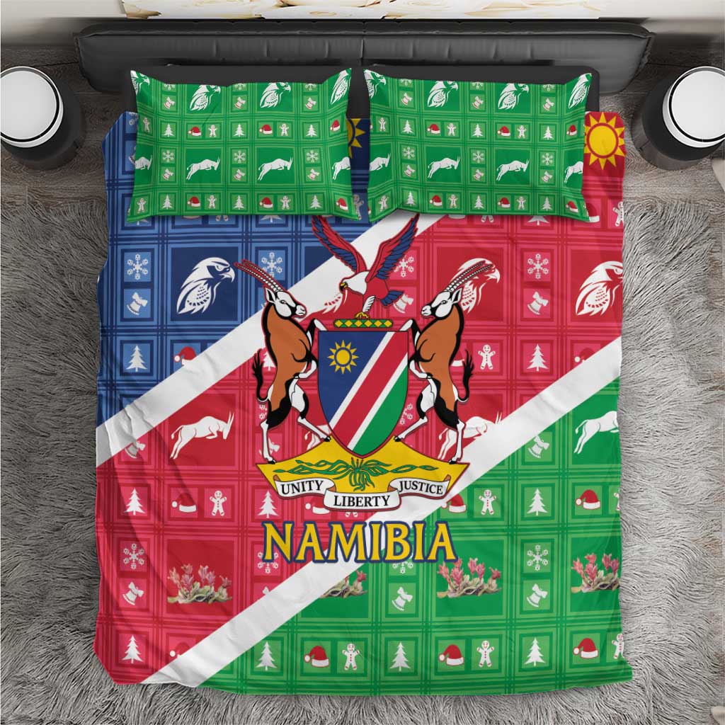 Namibia Christmas Bedding Set Coat Of Arms Frohe Weihnachten - Wonder Print Shop