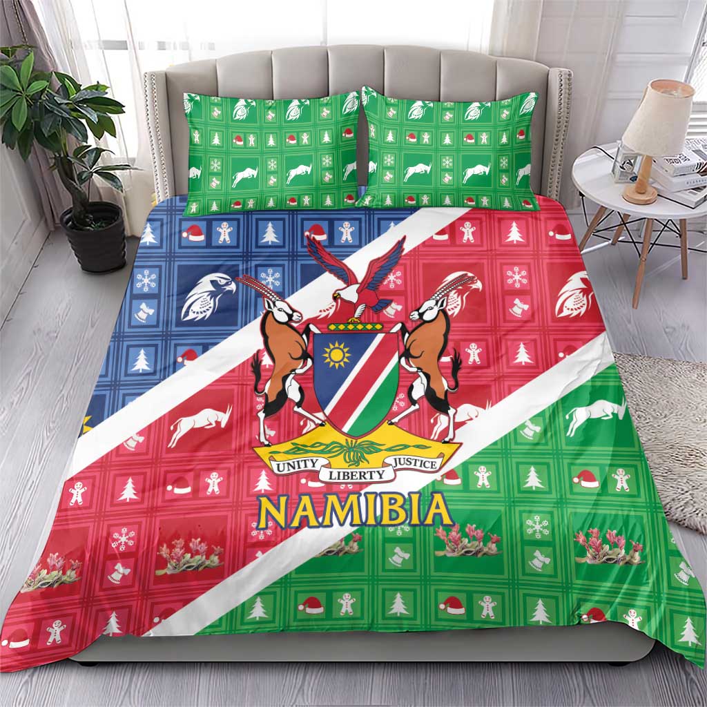 Namibia Christmas Bedding Set Coat Of Arms Frohe Weihnachten - Wonder Print Shop