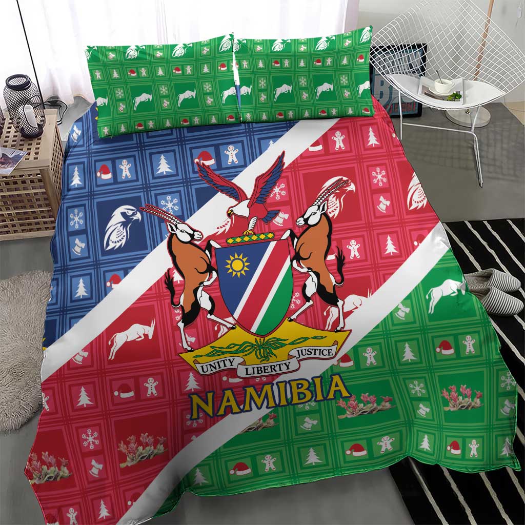 Namibia Christmas Bedding Set Coat Of Arms Frohe Weihnachten - Wonder Print Shop