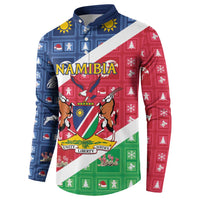 Namibia Christmas Button Sweatshirt Coat Of Arms Frohe Weihnachten - Wonder Print Shop