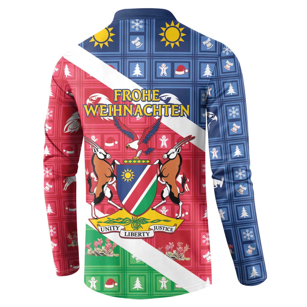 Namibia Christmas Button Sweatshirt Coat Of Arms Frohe Weihnachten - Wonder Print Shop