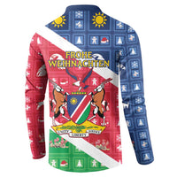 Namibia Christmas Button Sweatshirt Coat Of Arms Frohe Weihnachten - Wonder Print Shop