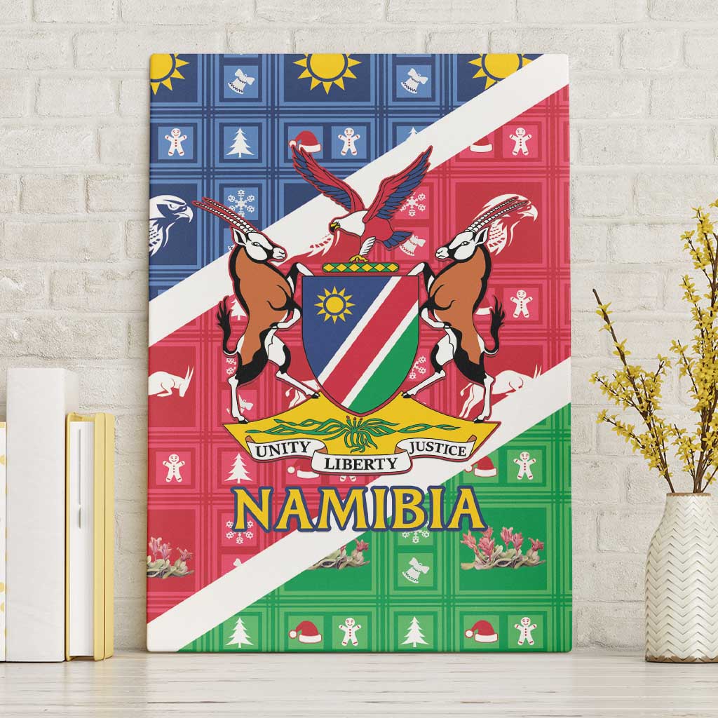 Namibia Christmas Canvas Wall Art Coat Of Arms Frohe Weihnachten - Wonder Print Shop