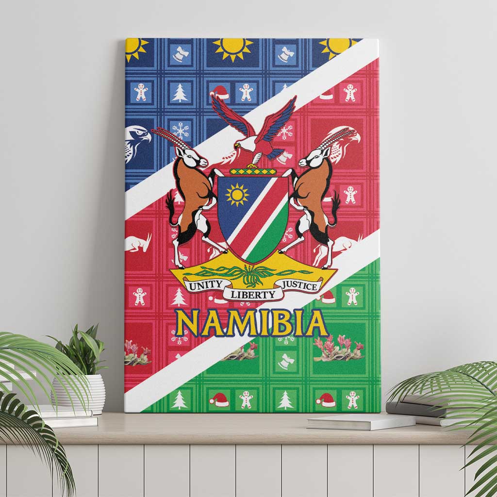 Namibia Christmas Canvas Wall Art Coat Of Arms Frohe Weihnachten - Wonder Print Shop