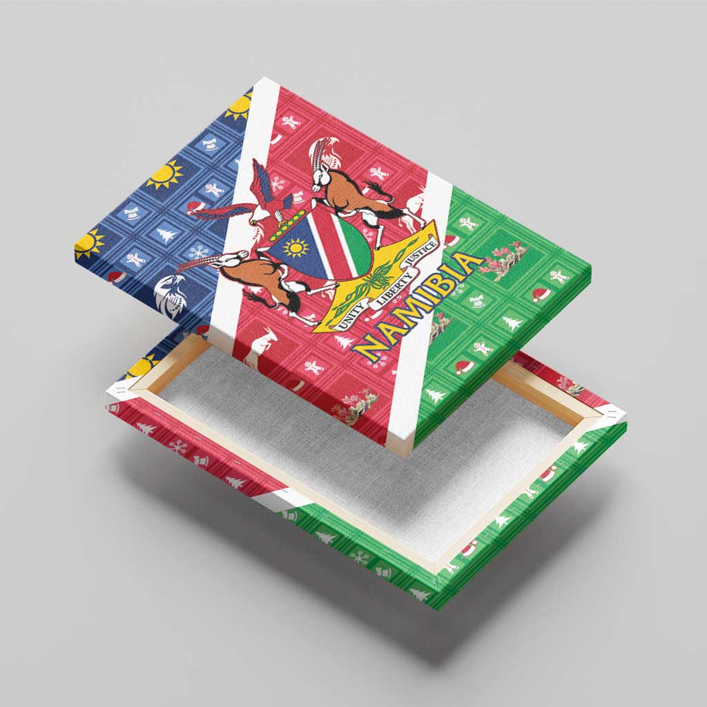 Namibia Christmas Canvas Wall Art Coat Of Arms Frohe Weihnachten - Wonder Print Shop