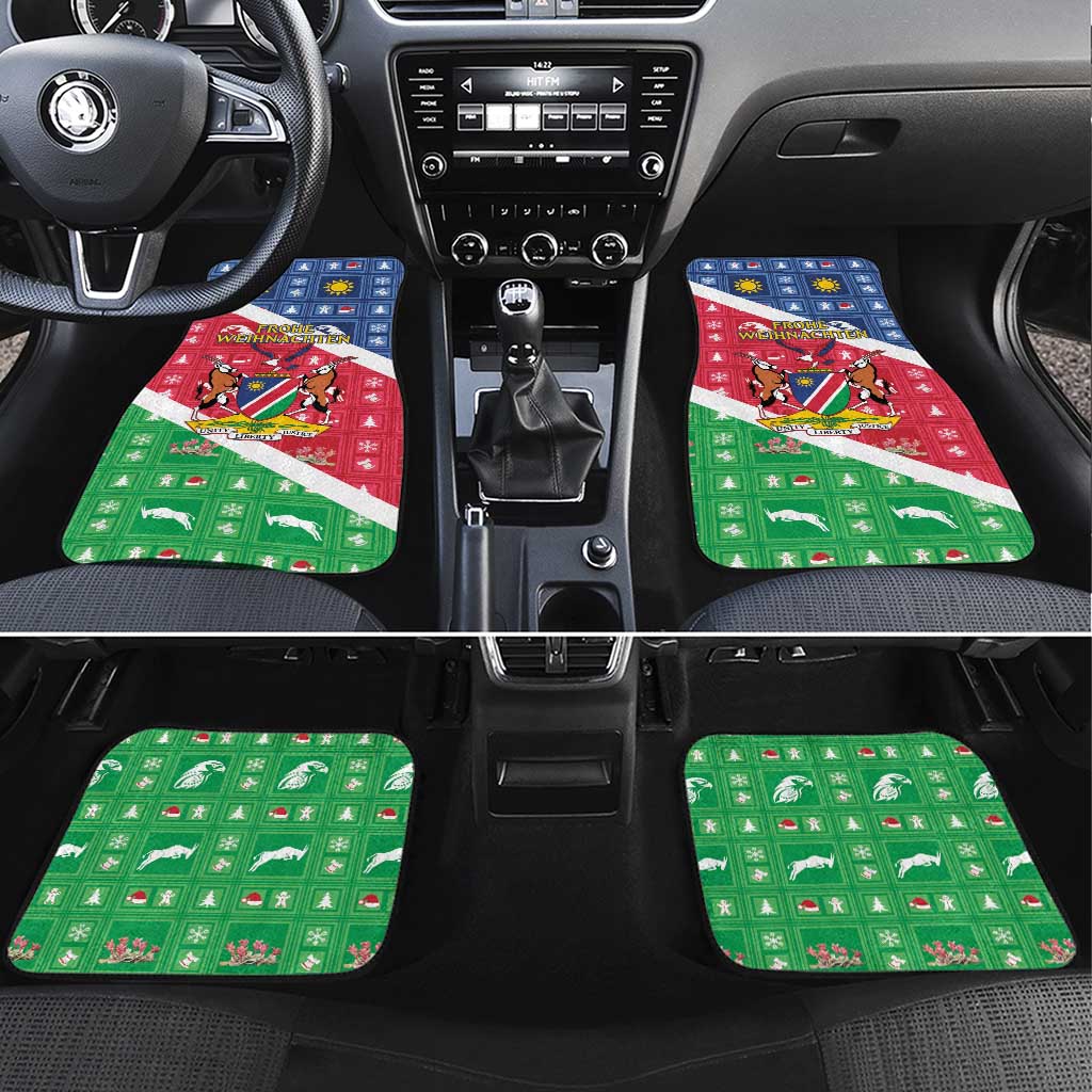 Namibia Christmas Car Mats Coat Of Arms Frohe Weihnachten - Wonder Print Shop