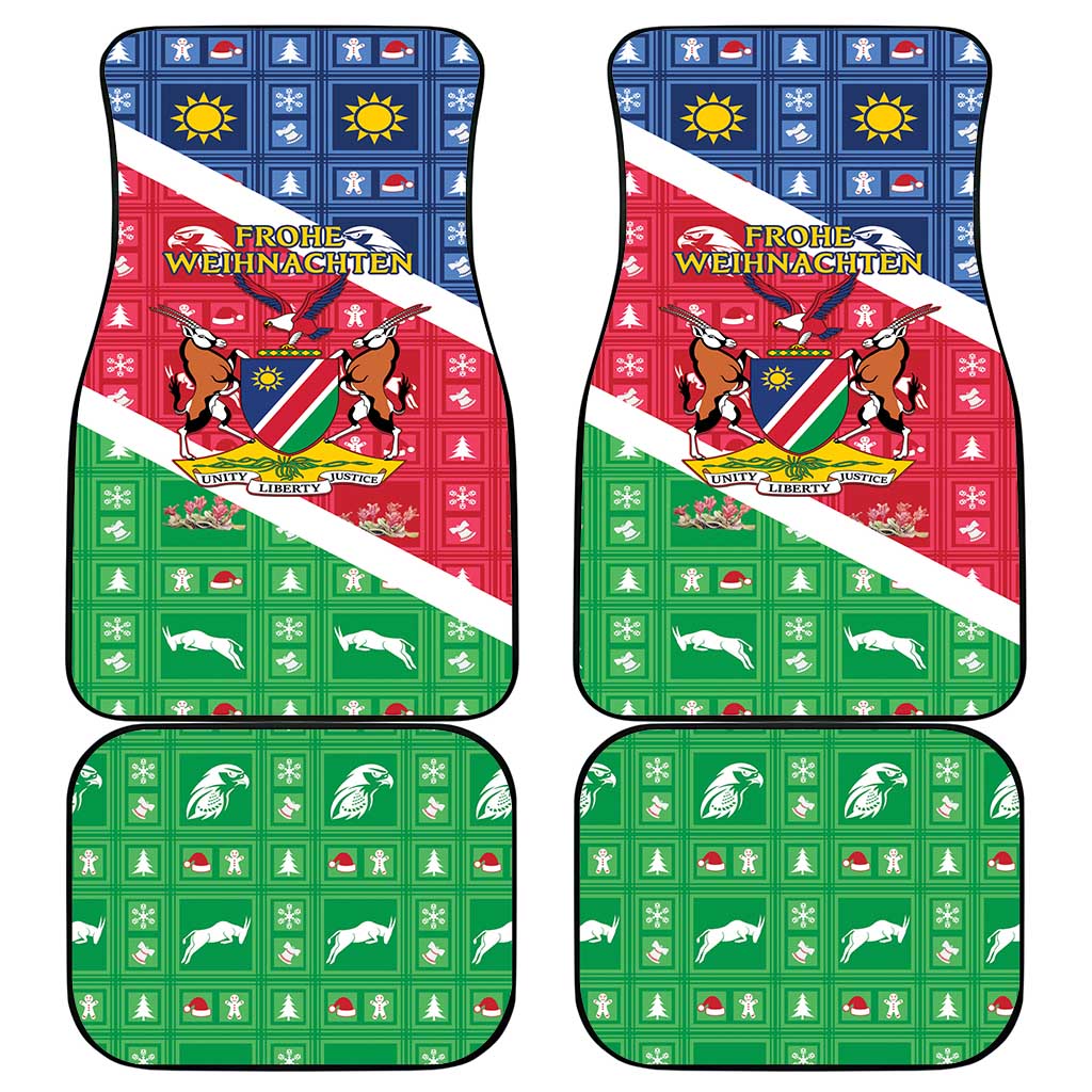 Namibia Christmas Car Mats Coat Of Arms Frohe Weihnachten - Wonder Print Shop
