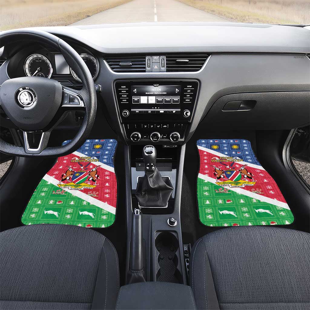 Namibia Christmas Car Mats Coat Of Arms Frohe Weihnachten - Wonder Print Shop