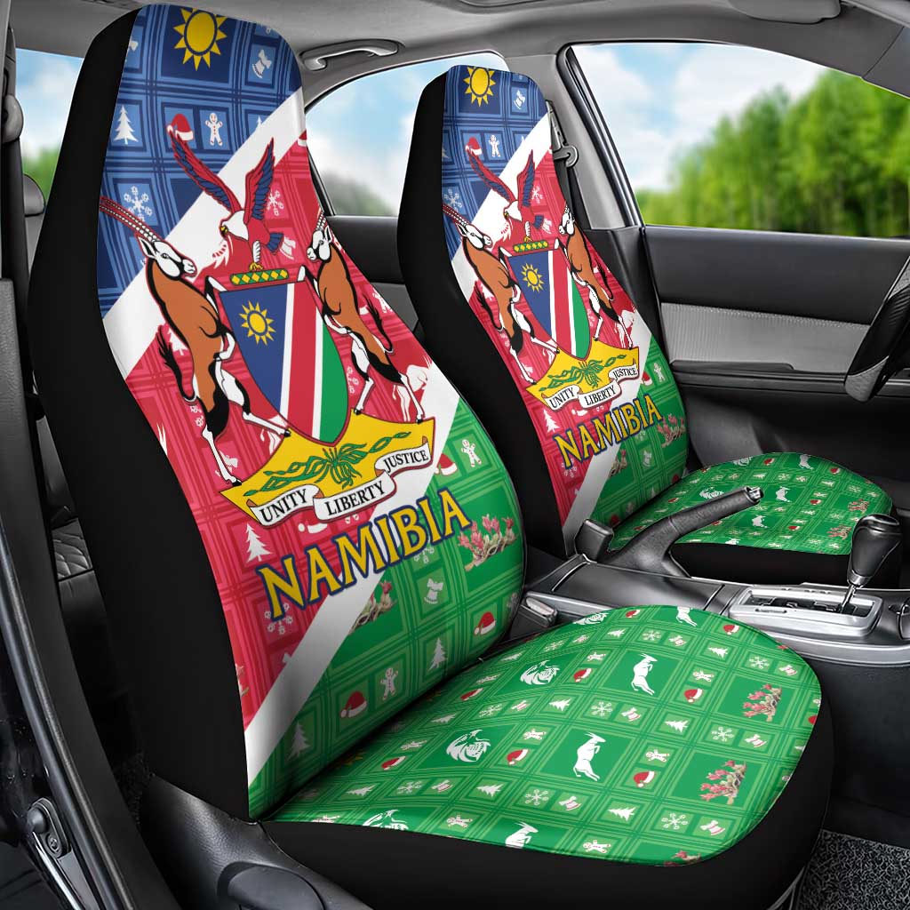 Namibia Christmas Car Seat Cover Coat Of Arms Frohe Weihnachten - Wonder Print Shop
