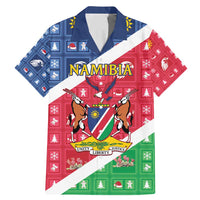 Namibia Christmas Family Matching Mermaid Dress and Hawaiian Shirt Coat Of Arms Frohe Weihnachten - Wonder Print Shop