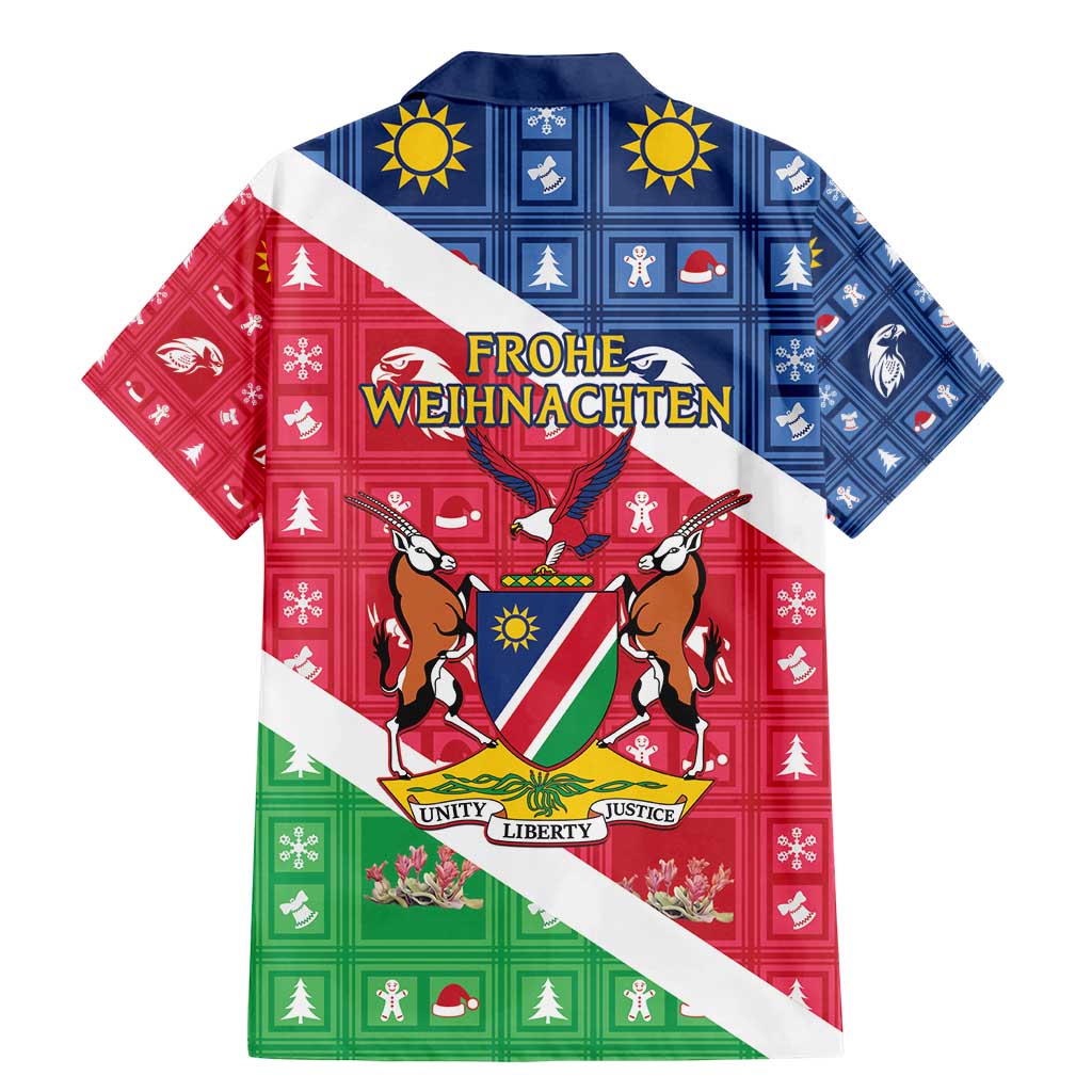 Namibia Christmas Family Matching Mermaid Dress and Hawaiian Shirt Coat Of Arms Frohe Weihnachten - Wonder Print Shop
