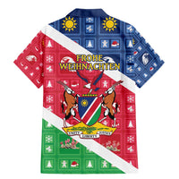Namibia Christmas Family Matching Mermaid Dress and Hawaiian Shirt Coat Of Arms Frohe Weihnachten - Wonder Print Shop