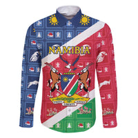 Namibia Christmas Family Matching Off Shoulder Maxi Dress and Hawaiian Shirt Coat Of Arms Frohe Weihnachten - Wonder Print Shop
