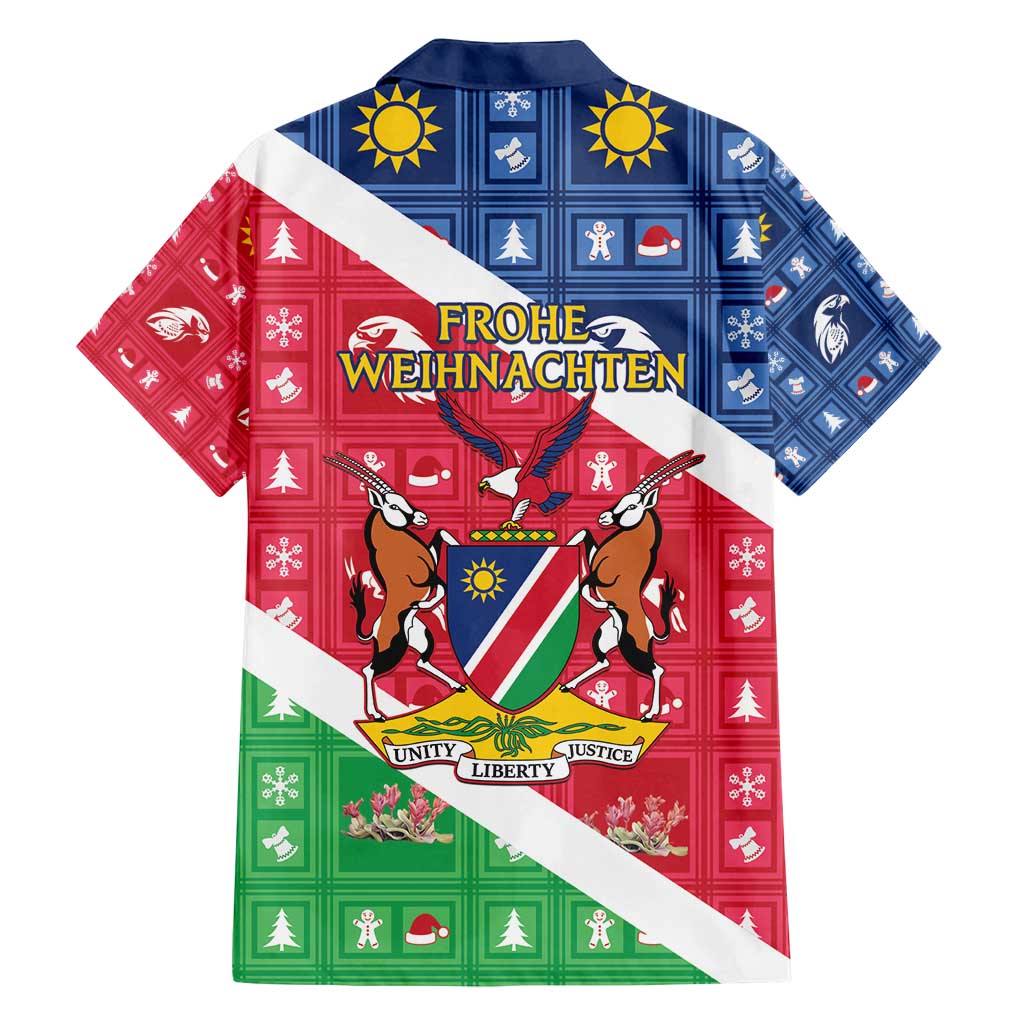 Namibia Christmas Family Matching Puletasi and Hawaiian Shirt Coat Of Arms Frohe Weihnachten - Wonder Print Shop