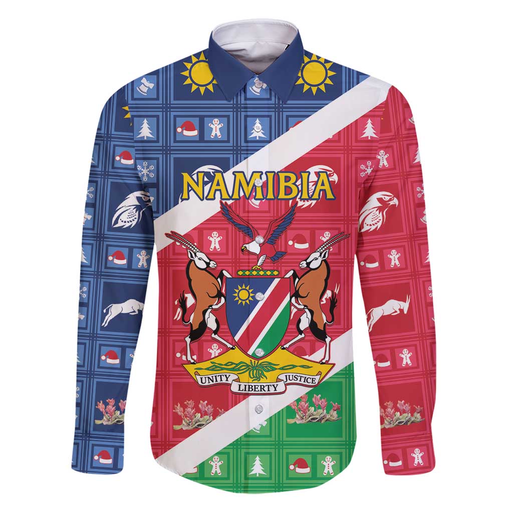 Namibia Christmas Family Matching Puletasi and Hawaiian Shirt Coat Of Arms Frohe Weihnachten - Wonder Print Shop