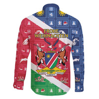 Namibia Christmas Family Matching Summer Maxi Dress and Hawaiian Shirt Coat Of Arms Frohe Weihnachten - Wonder Print Shop